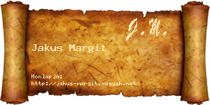 Jakus Margit névjegykártya